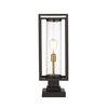 Z-Lite Dunbroch 1 Light Outdoor Pier Mounted Fixture, Deep Bronze + Outdoor Brass & Clear 584PHMS-SQPM-DBZ